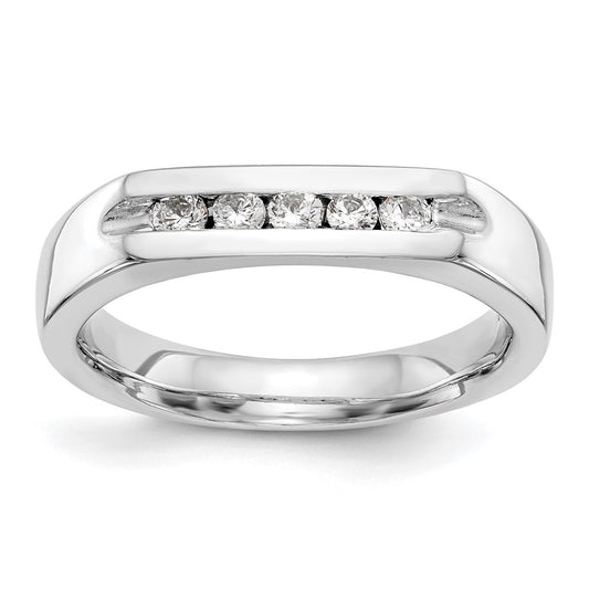 Buy 14K White Gold 5-Stone Channel Set Band with 1/4 Carat Diamonds - Stylish Value