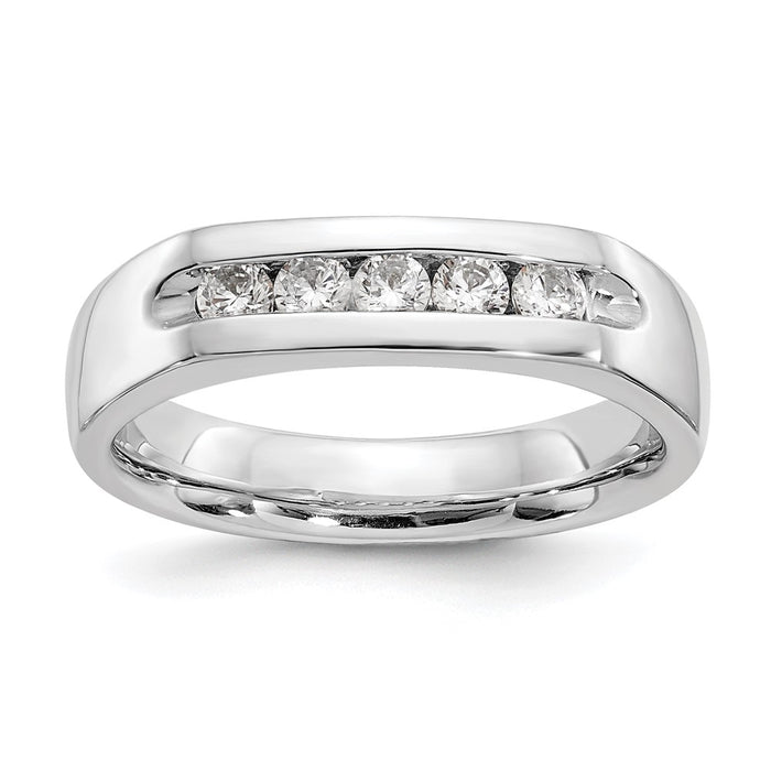 Buy 14K White Gold 5-Stone Diamond Band - 1/3 Carat, Stylish Value-1