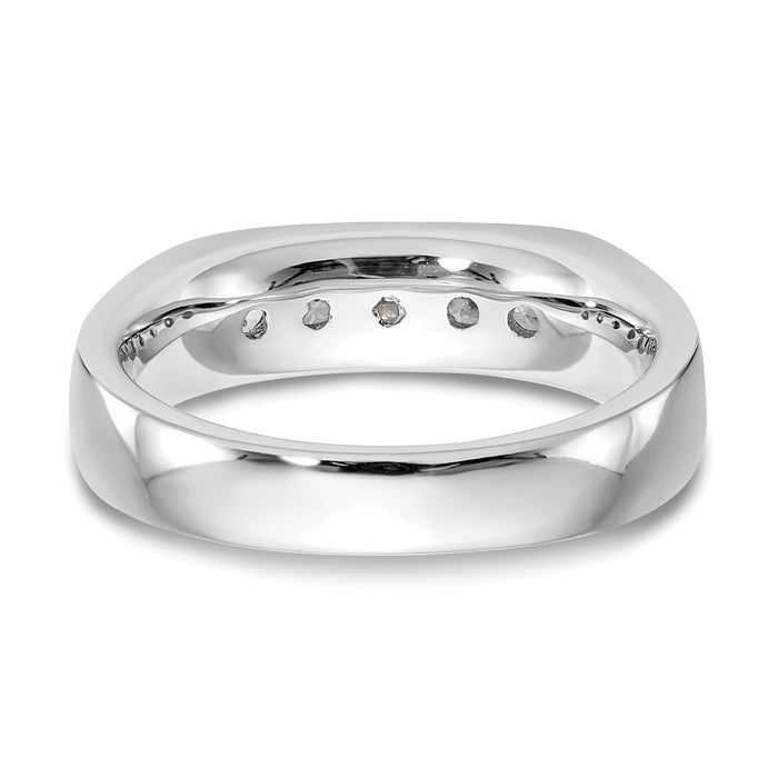 High-Quality 14K White Gold 5-Stone Diamond Band - 3/8 Carat, Stylish Value!-5