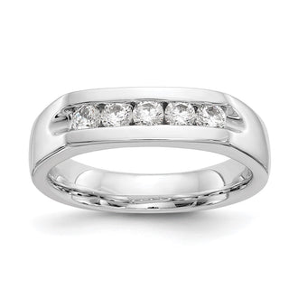 Buy 14K White Gold Open Channel Band for 5-Stone Setting - Stylish Value!