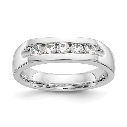 High-Quality 14K White Gold 5-Stone Diamond Band - 3/8 Carat, Stylish Value!