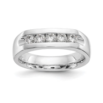 Buy 14K White Gold Open Channel Band for 5-Stone Setting - Stylish & Affordable
