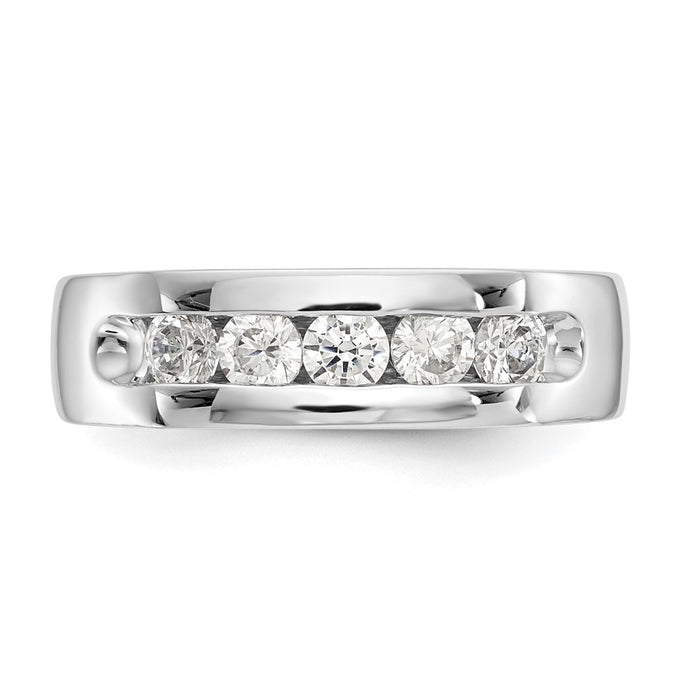 Buy Stylish 14K White Gold 5-Stone Diamond Band - 5/8 Carat Value Deal!-4