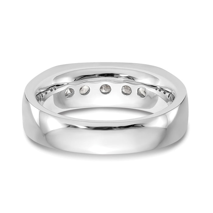 Buy Stylish 14K White Gold 5-Stone Diamond Band - 5/8 Carat Value Deal!-5