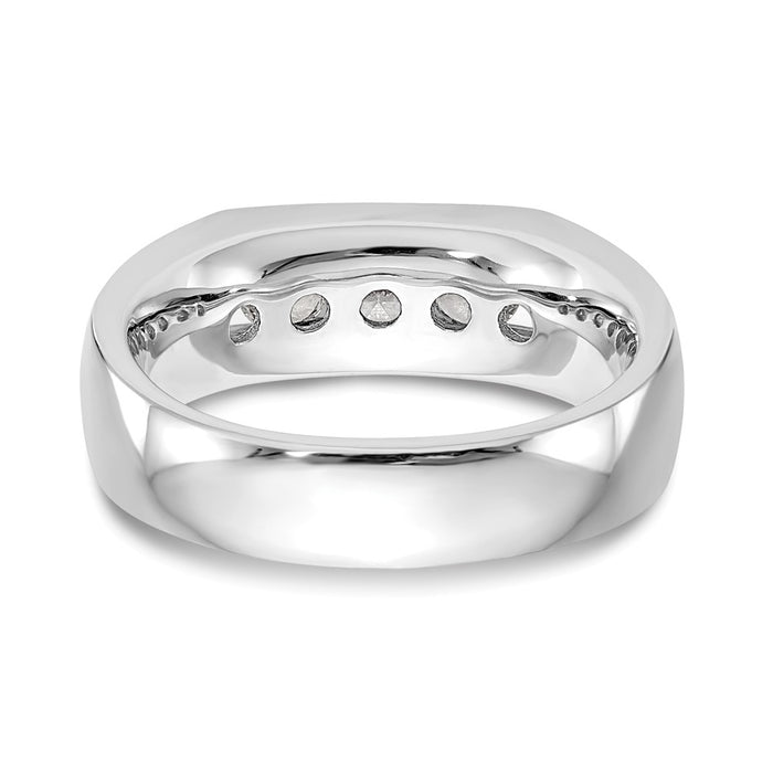 Buy Stylish 14K White Gold 5-Stone Round Diamond Band - 3/4 Carat Value-5