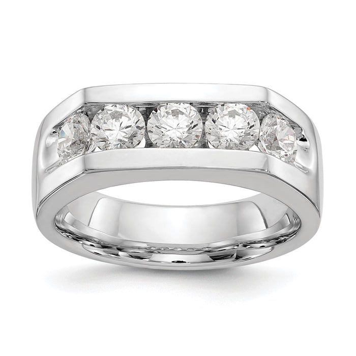 Buy Stylish 14K White Gold 5-Stone Band with 1.25 Carat Diamonds-1