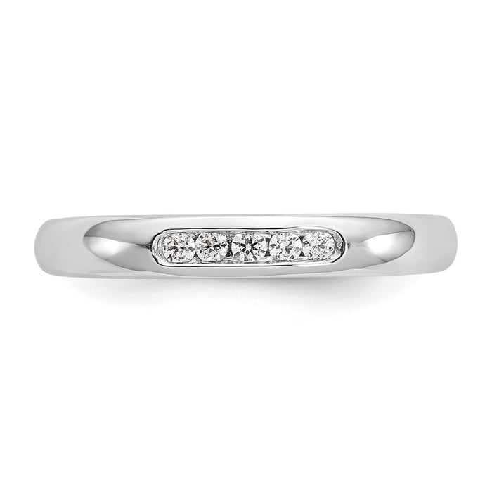 Buy Stylish 14K White Gold 5-Stone Diamond Band - 1/10 Carat Total Weight-4