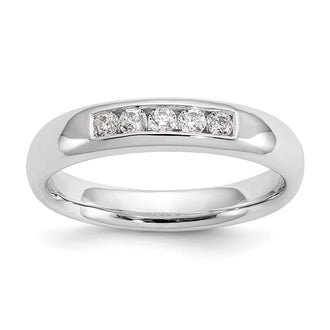 Exclusive 14K White Gold 5-Stone Diamond Band - 1/5 Carat, Stylish Value