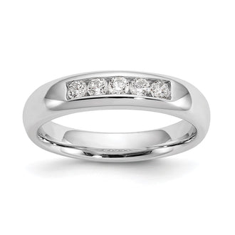 High-Quality 14K White Gold 5-Stone Channel Band Mounting for 5 Stones - Stylish!