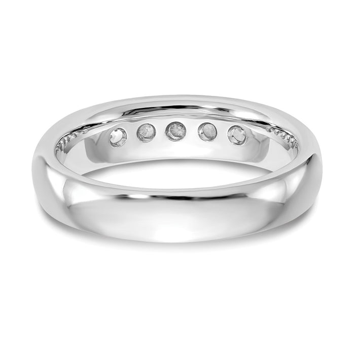 High-Quality 14K White Gold 5-Stone Diamond Band - 3/8 Carat, Stylish Value-5