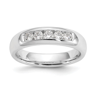 High-Quality 14K White Gold 5-Stone Diamond Band - 3/8 Carat, Stylish Value