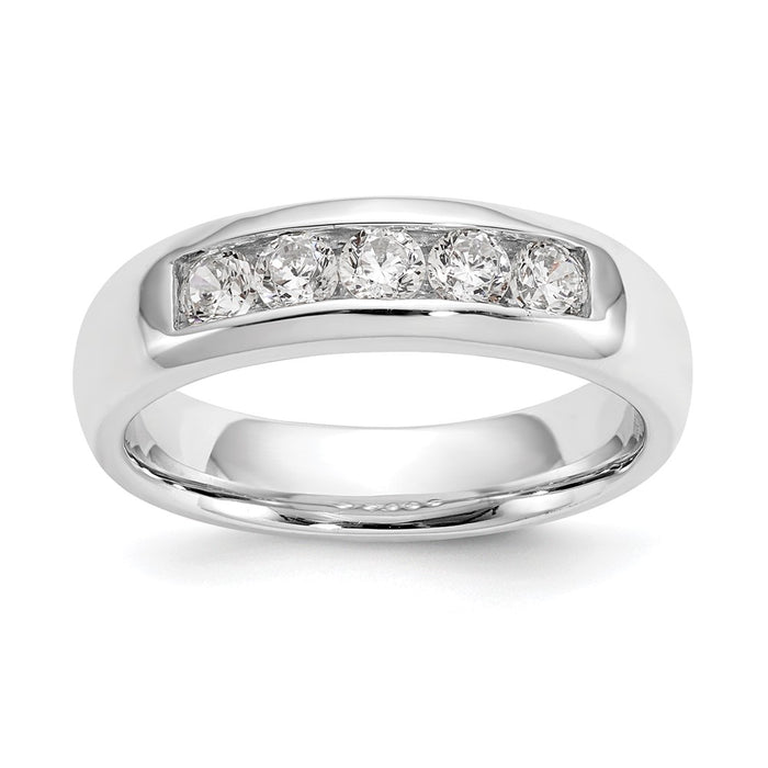 Buy Exclusive 14K White Gold 5-Stone Diamond Band - 1/2 Carat Total Weight-1