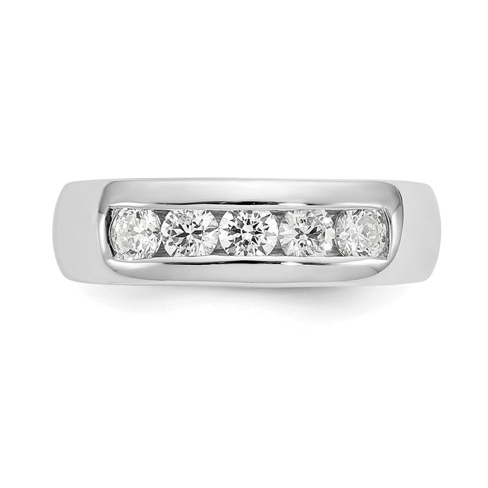 Buy 14K White Gold 5-Stone Diamond Band - 5/8 Carat, Stylish Luxury Ring-4