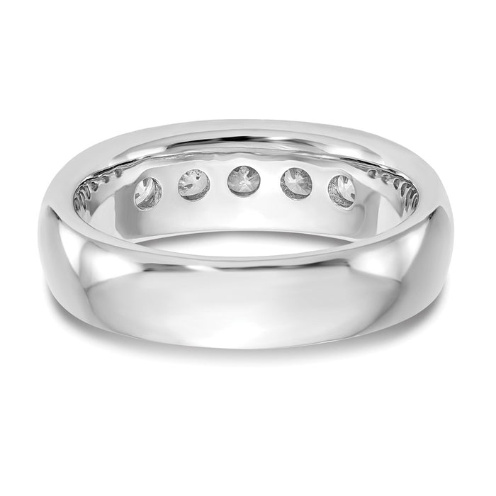 High-Quality 14K White Gold 5-Stone Round Diamond Band - 3/4 Carat Luxury Value-5