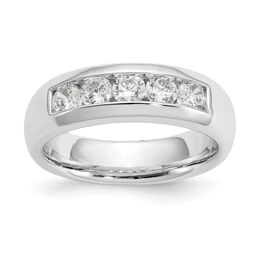 High-Quality 14K White Gold 5-Stone Round Diamond Band - 3/4 Carat Luxury Value