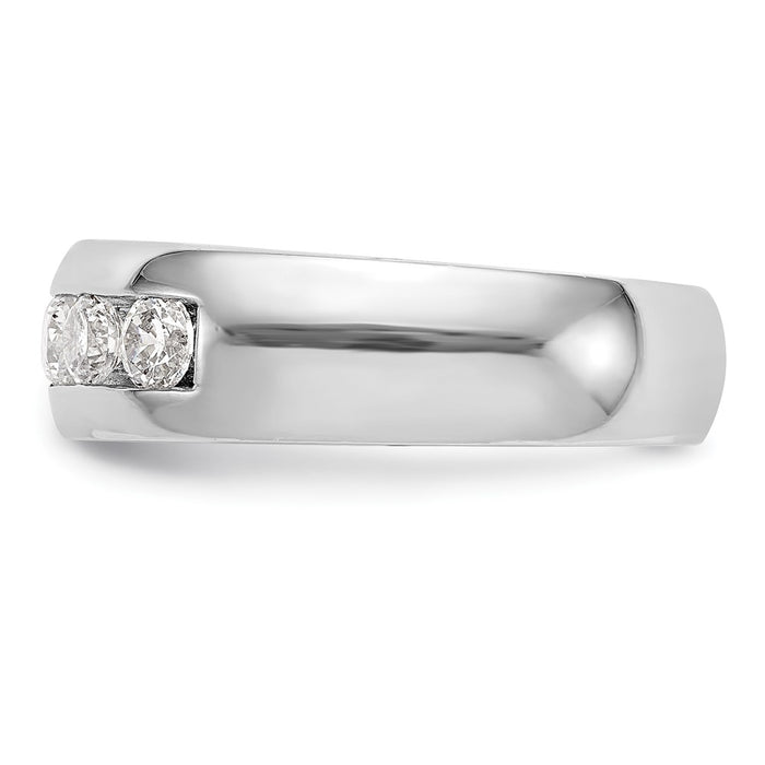 Buy Exclusive 14K White Gold 5-Stone Band for 3.7mm Round Stones-3