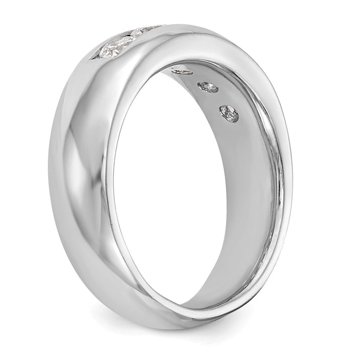Buy Exclusive 14K White Gold 5-Stone Band for 3.7mm Round Stones-6