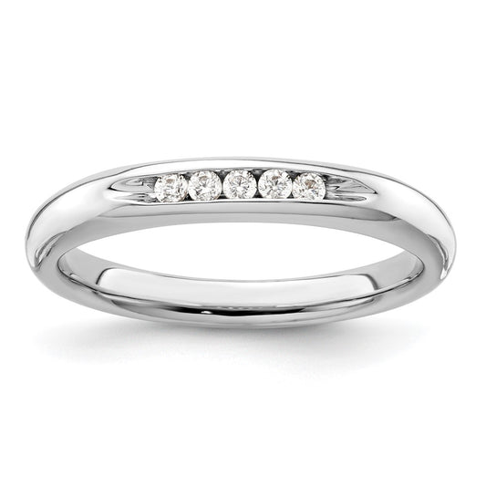 Buy Stylish 14K White Gold 5-Stone Diamond Band - 1/10 Carat Total Weight