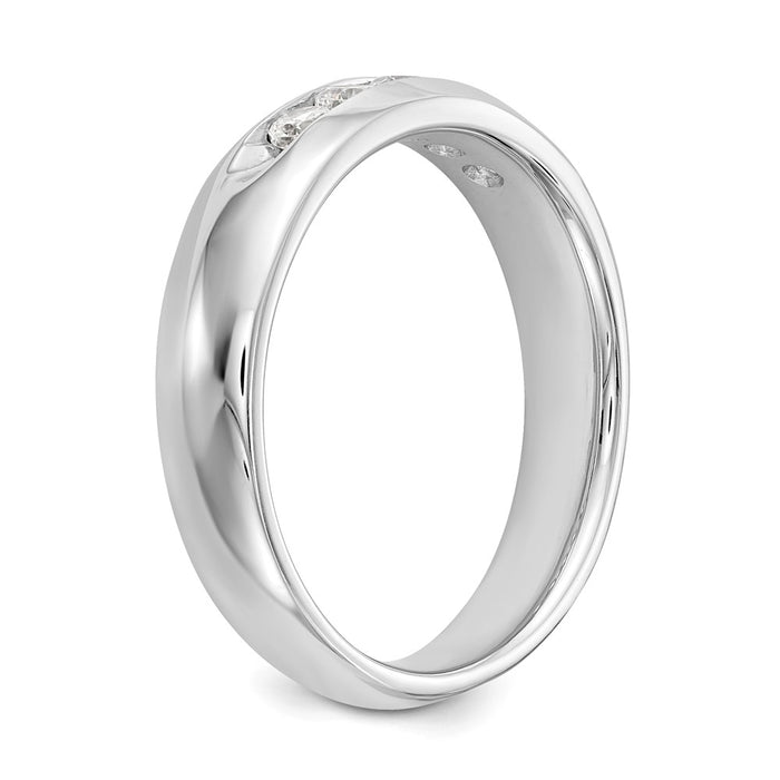 High-quality 14K White Gold 5-Stone Diamond Band - Stylish 1/3 Carat Value-6