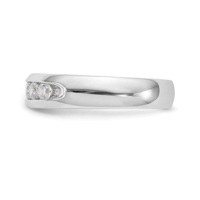 High-quality 14K White Gold 5-Stone Diamond Band - 3/8 Carat, Stylish Value-3
