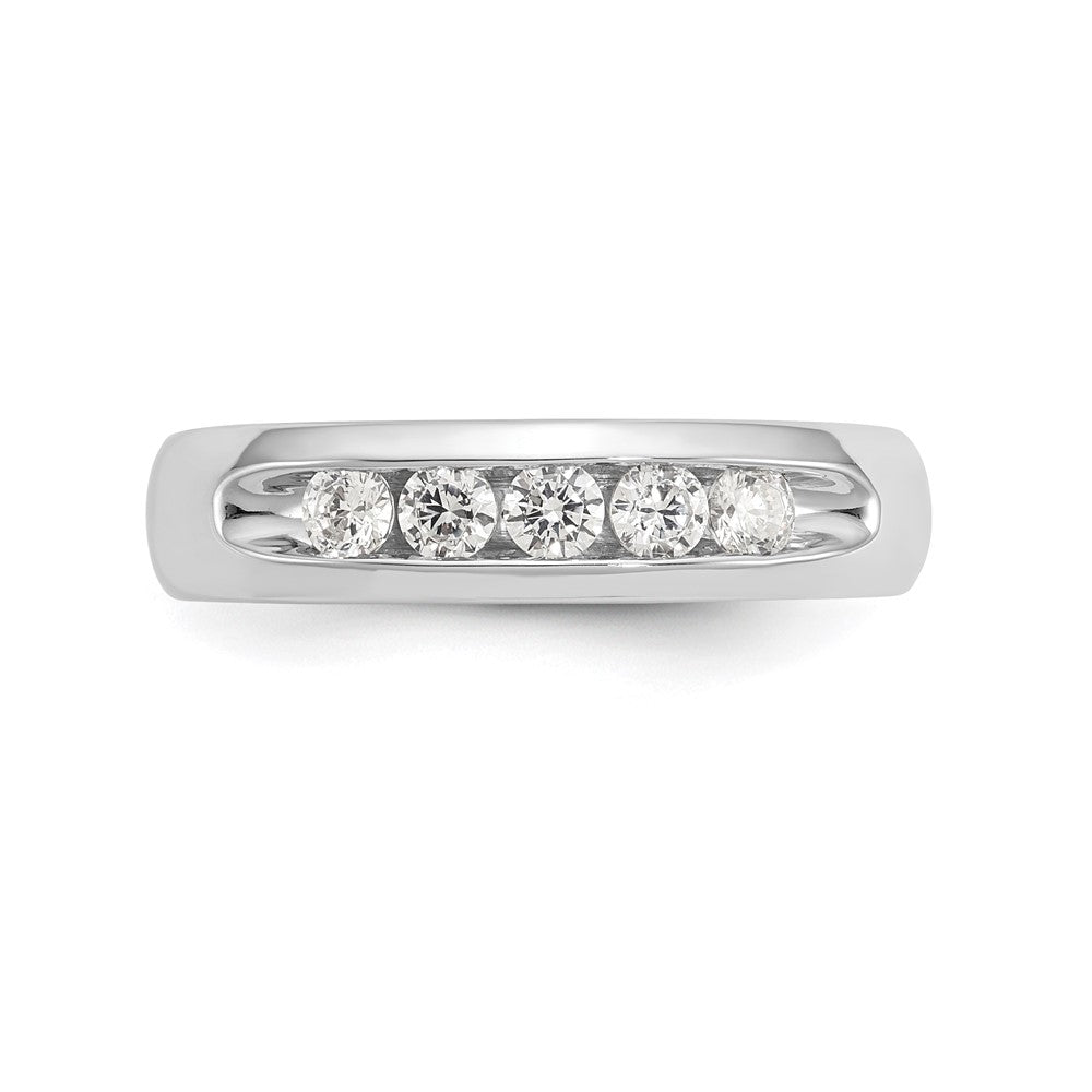High-quality 14K White Gold 5-Stone Diamond Band - 3/8 Carat, Stylish Value