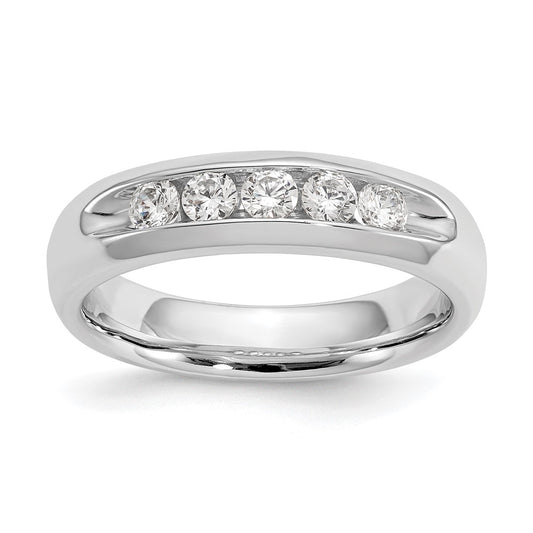 High-quality 14K White Gold 5-Stone Diamond Band - 3/8 Carat, Stylish Value