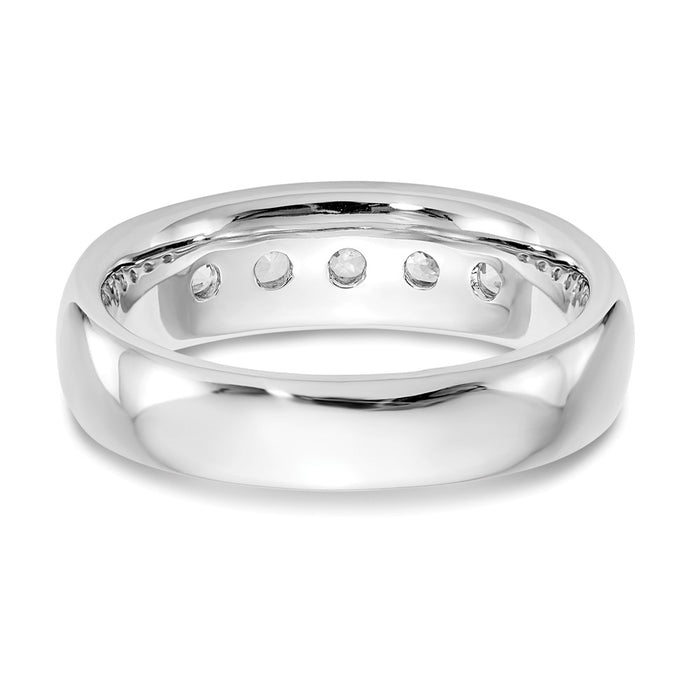 Buy Stylish 14K White Gold 5-Stone Diamond Band - 5/8 Carat Value Deal-5