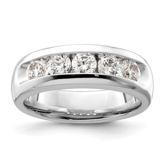 High-Quality 14K White Gold 5-Stone Band with 1 Carat Diamonds - Stylish Value!