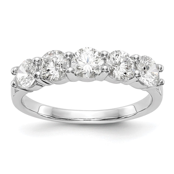 Exclusive 14K White Gold 5-Stone Diamond Band - 1.3 Carat Luxury Value-1