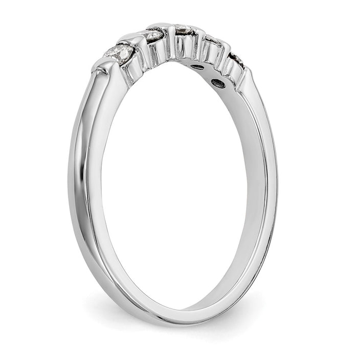 Buy 14K White Gold 5-Stone Diamond Band - Stylish Channel-Set Mounting-6