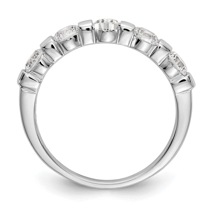 Buy Stylish 14K White Gold 5-Stone Diamond Band - 1 Carat Total Weight-2