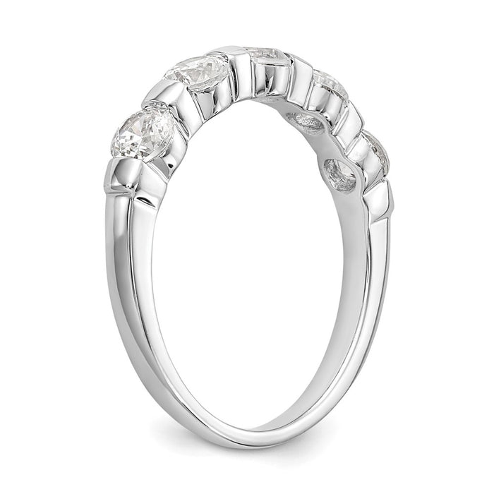 Buy Stylish 14K White Gold 5-Stone Diamond Band - 1 Carat Total Weight-6