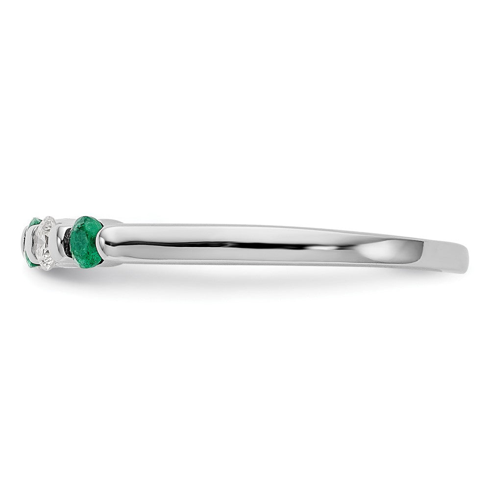 Order Exclusive 14K White Gold Diamond & Emerald Band | 1/10 Carat Luxury