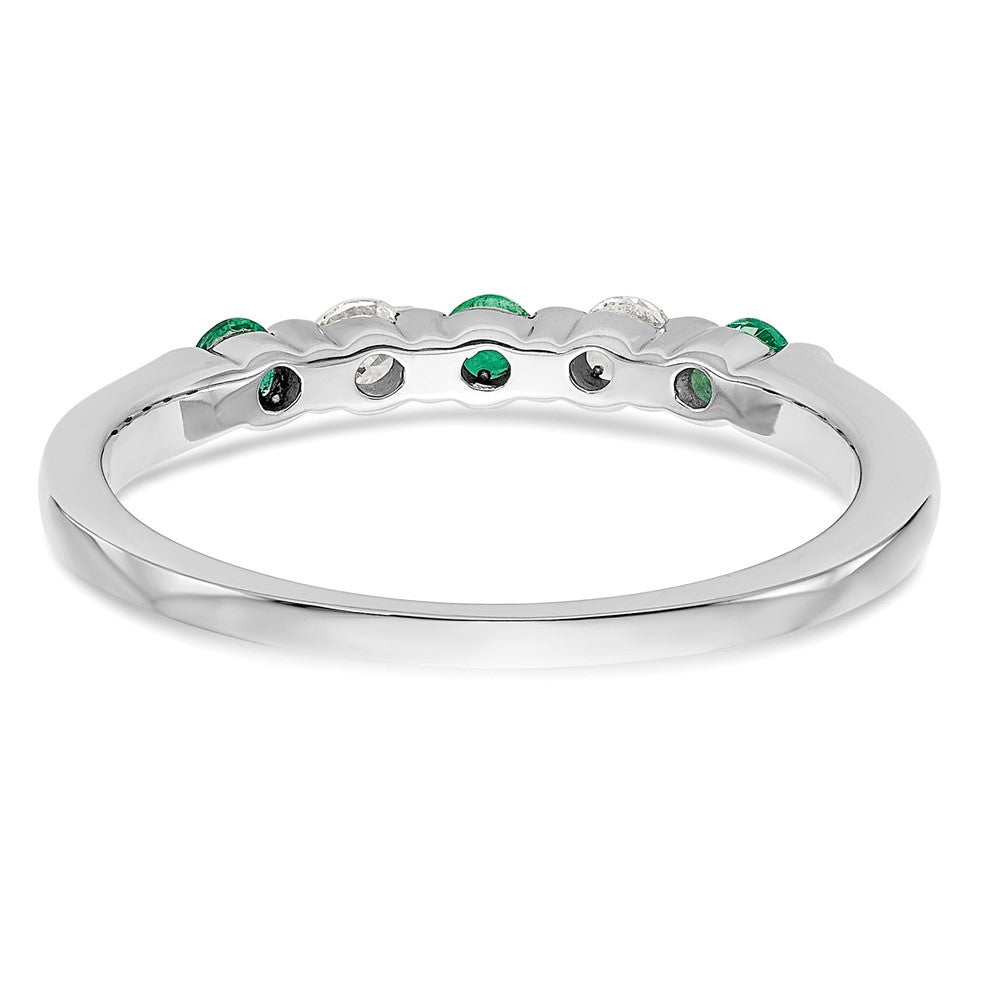 Order Exclusive 14K White Gold Diamond & Emerald Band | 1/10 Carat Luxury