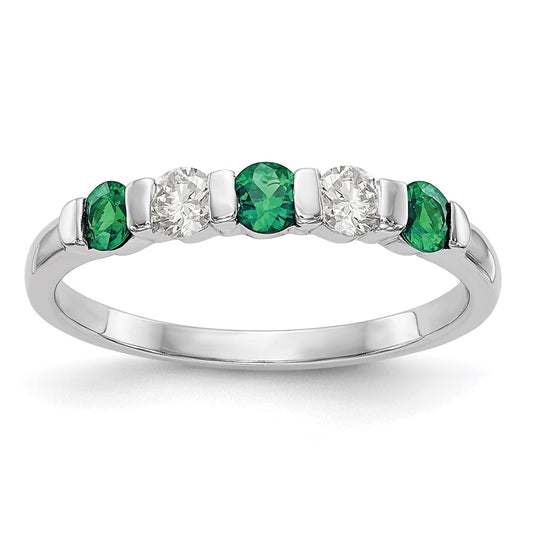Shop Stylish 14K White Gold Diamond & Emerald Eternity Band, 1/5 Carat Total Weight