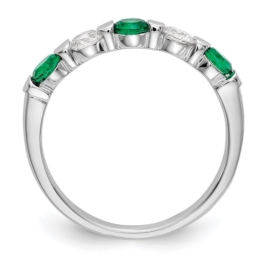 Buy Exclusive 14K White Gold 1/3 Carat Diamond & Emerald Eternity Band