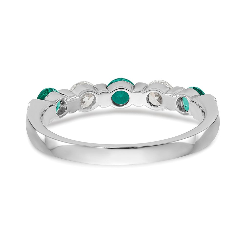 Buy Exclusive 14K White Gold 1/3 Carat Diamond & Emerald Eternity Band