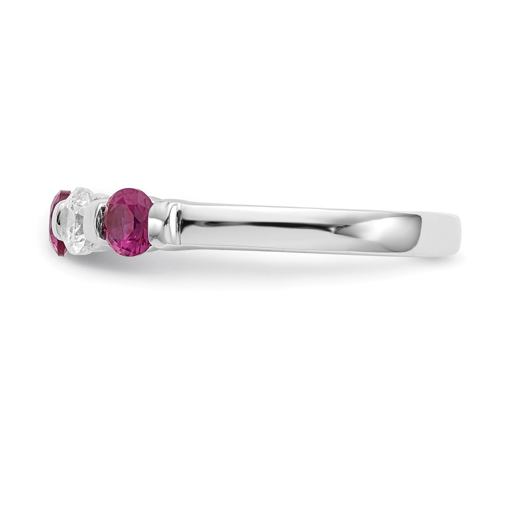 Buy Exclusive 14K White Gold Eternity Band with 1/3 Carat Diamond & Ruby - Affordable Luxury!