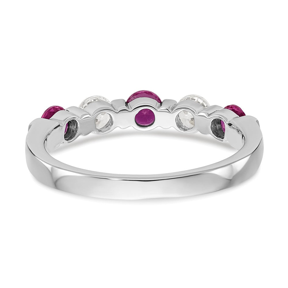 Buy Exclusive 14K White Gold Eternity Band with 1/3 Carat Diamond & Ruby - Affordable Luxury!