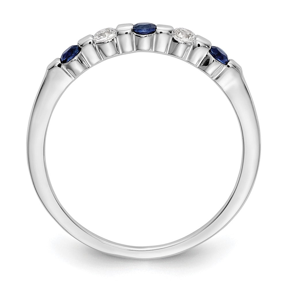 Buy Stylish 14K White Gold Eternity Band with 1/10 Carat Diamonds & Sapphires