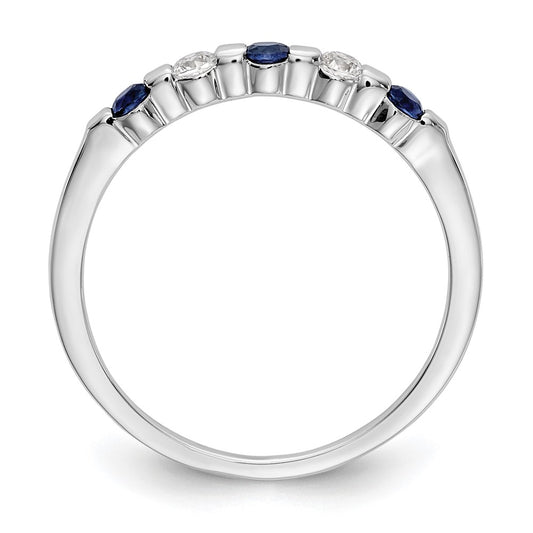 Buy Stylish 14K White Gold Eternity Band with 1/10 Carat Diamonds & Sapphires