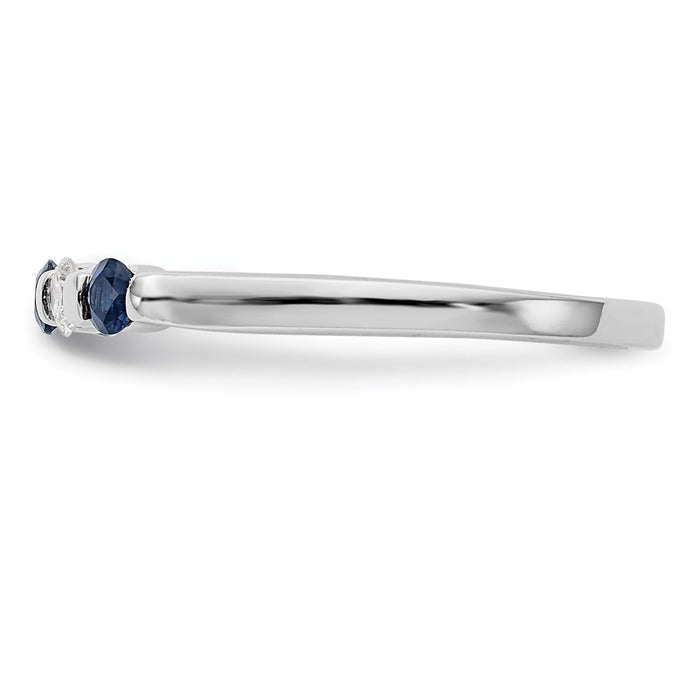 Buy Stylish 14K White Gold Eternity Band with 1/10 Carat Diamonds & Sapphires-3