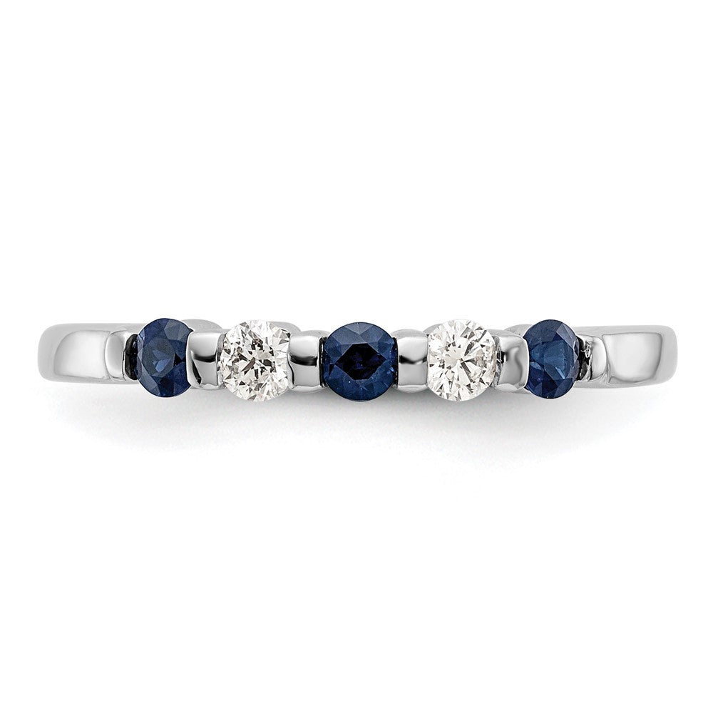 Buy Stylish 14K White Gold Eternity Band with 1/10 Carat Diamonds & Sapphires