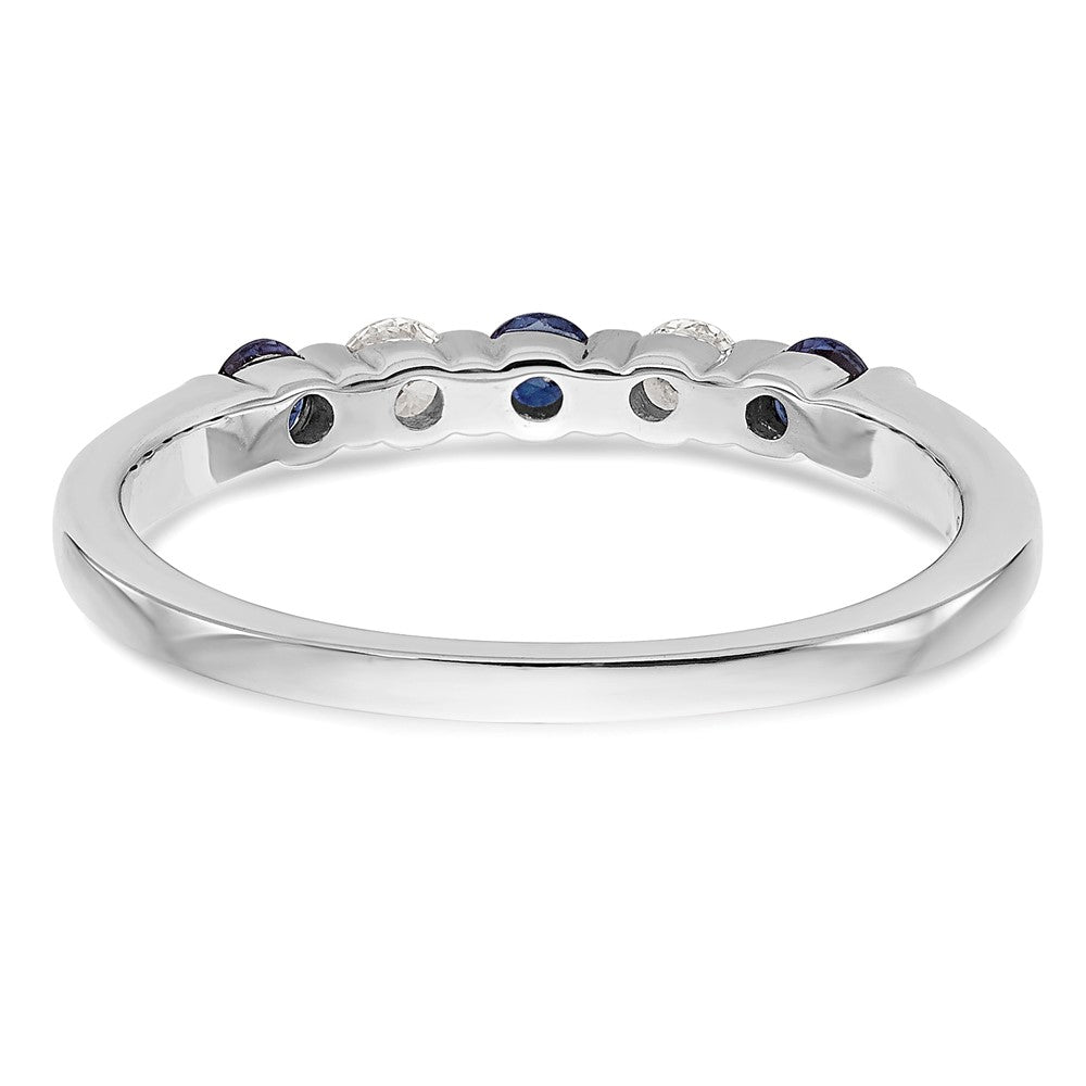 Buy Stylish 14K White Gold Eternity Band with 1/10 Carat Diamonds & Sapphires