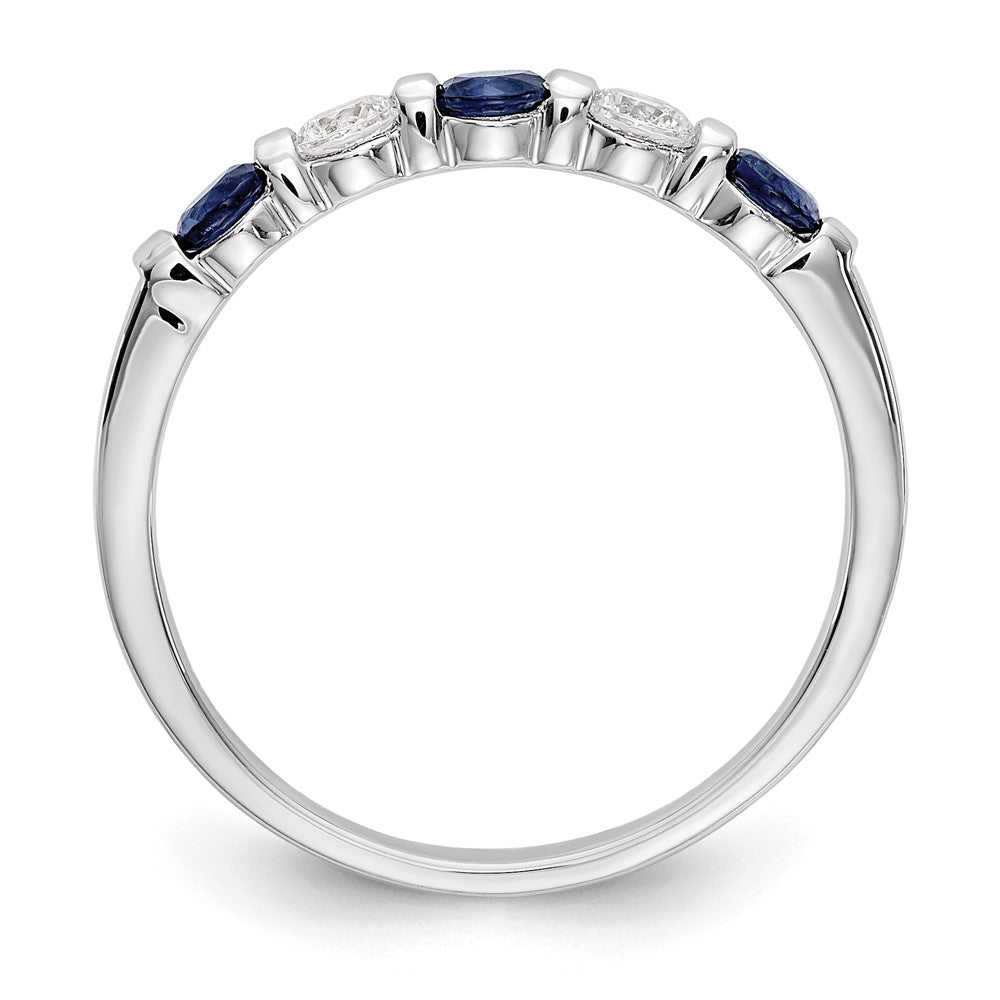 Exclusive 14K White Gold Eternity Band with 1/5 Carat Diamonds & Sapphires