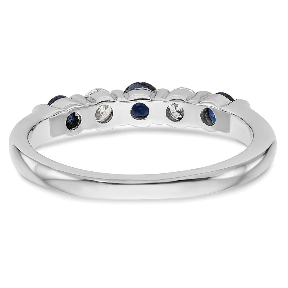 Exclusive 14K White Gold Eternity Band with 1/5 Carat Diamonds & Sapphires