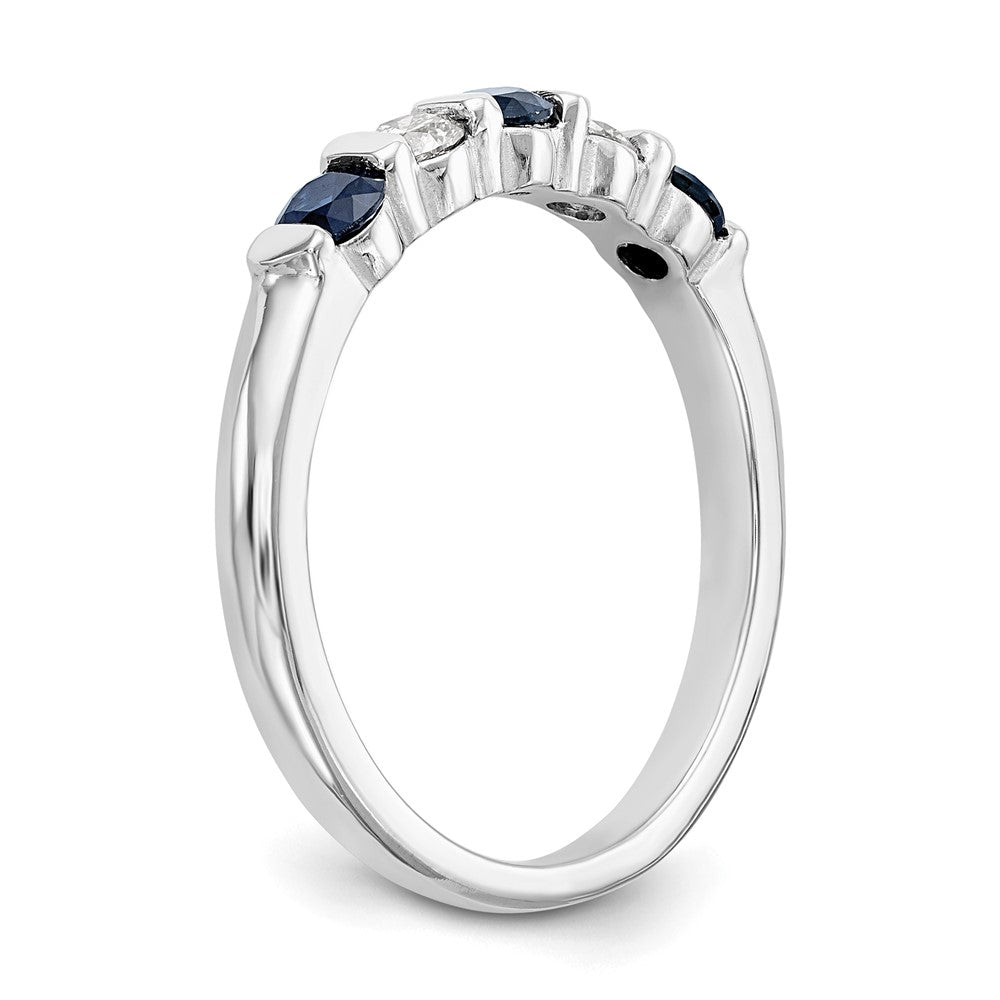 Exclusive 14K White Gold Eternity Band with 1/5 Carat Diamonds & Sapphires
