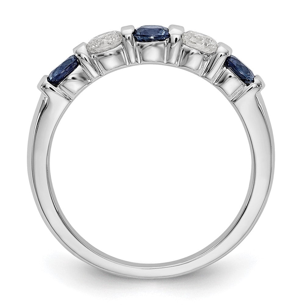 Shop Stylish 14K White Gold Eternity Band - 1/3 Carat Diamond & Blue Sapphire