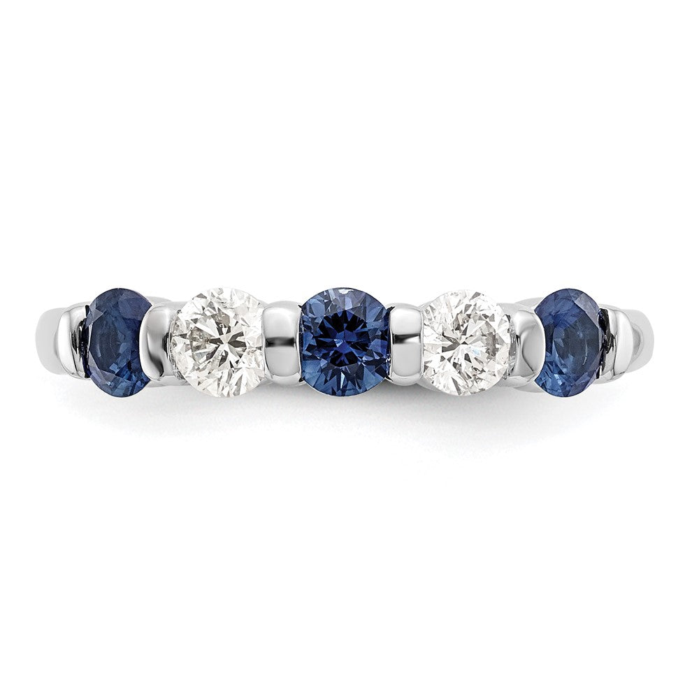 Shop Stylish 14K White Gold Eternity Band - 1/3 Carat Diamond & Blue Sapphire