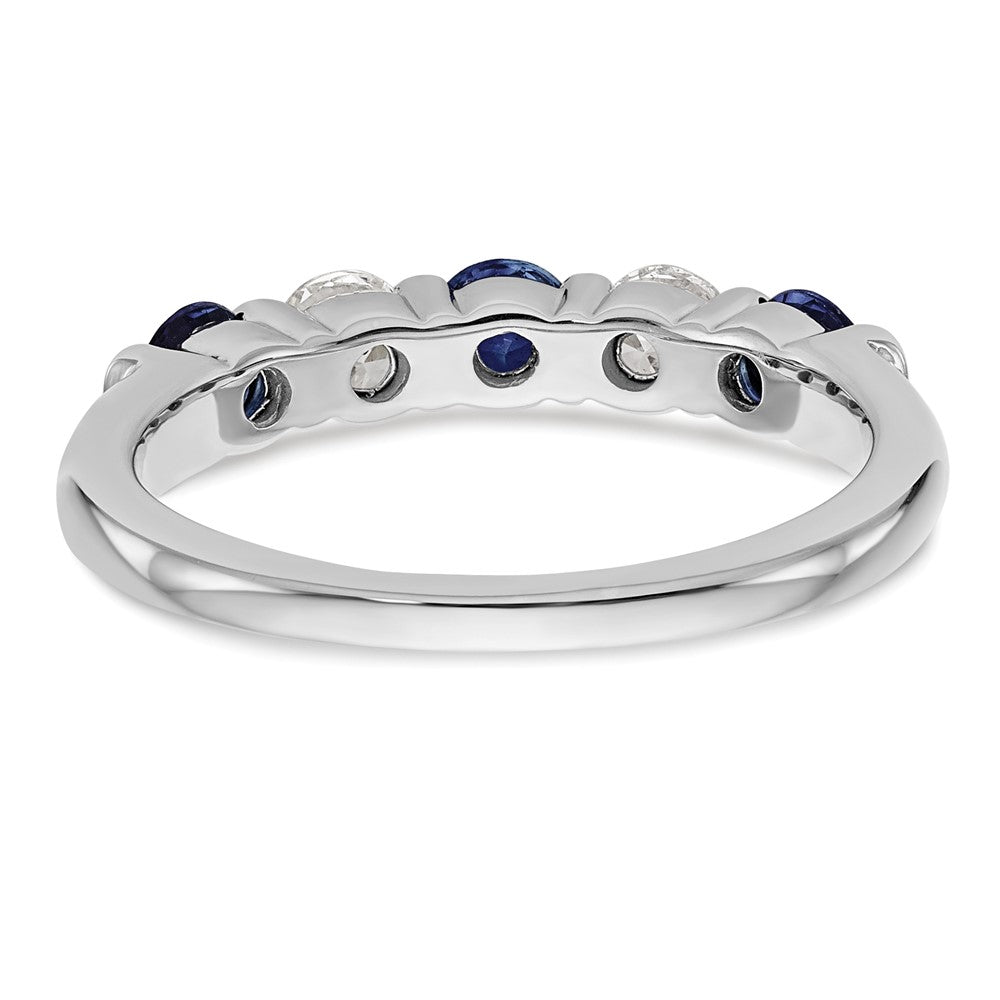 Shop Stylish 14K White Gold Eternity Band - 1/3 Carat Diamond & Blue Sapphire